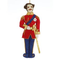 St Nicolas Prince Albert characeter tree decoration in military dress