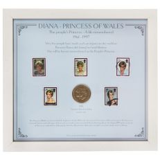 Princess Diana Coin & Stamp Framed Set