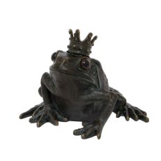 Bronze effect frog prince resin garden ornament - Luxury home accessories