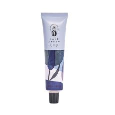 Wanderflower Lavender & Fig Hand Cream  -  A lavender & fig fragranced hand cream in a mauve and floral coloured tube. 