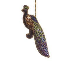 Luxury hanging peacock decoration - St Nicolas Christmas decorations