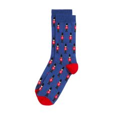 Navy Blue Guard Pair of Socks - A pair of socks featuring animated images of the Royal Guard's. 