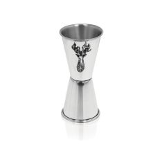 Pewter stag double spirit measure