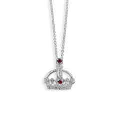 Queen Victoria silver and garnet pendant and chain