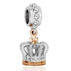 Royal Crown Silver Drop Charm