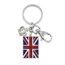 Historic Royal Palaces Union Jack crystal and enamel key ring